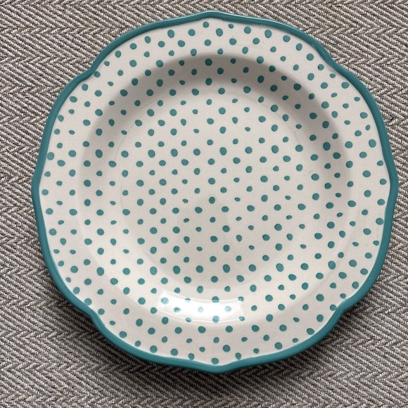 The Pioneer Woman Other - Pioneer Woman Retro Dot Dinner Plate 10.5" Teal Polka Dot Pattern